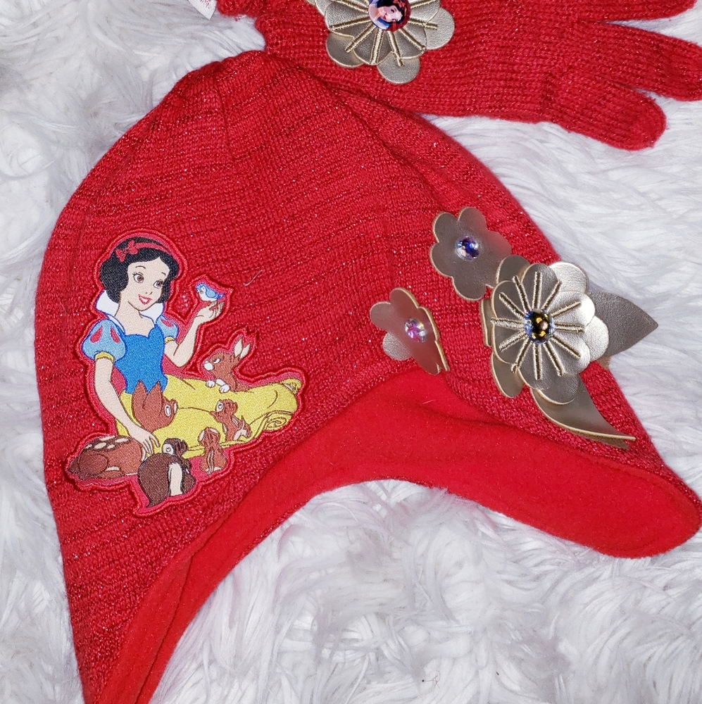 Disney snow white hat gloves new